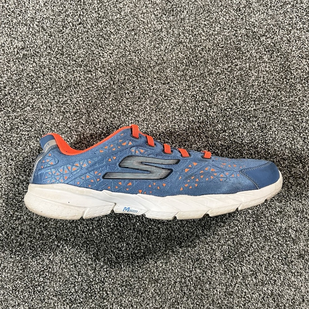 Skechers GOwalk Blue Orange Slip Resistant Walking Shoes Women's Size 10